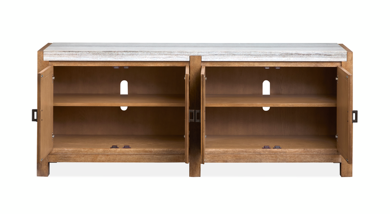 Console de couloir Grafton de 70 po avec dessus en marbre - brun sierra