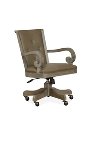 Chaise rembourrée Harold de 22,5 po avec roulettes - gris tourterelle