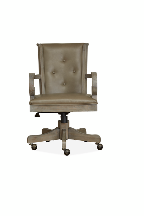 Chaise rembourrée Harold de 22,5 po avec roulettes - gris tourterelle 