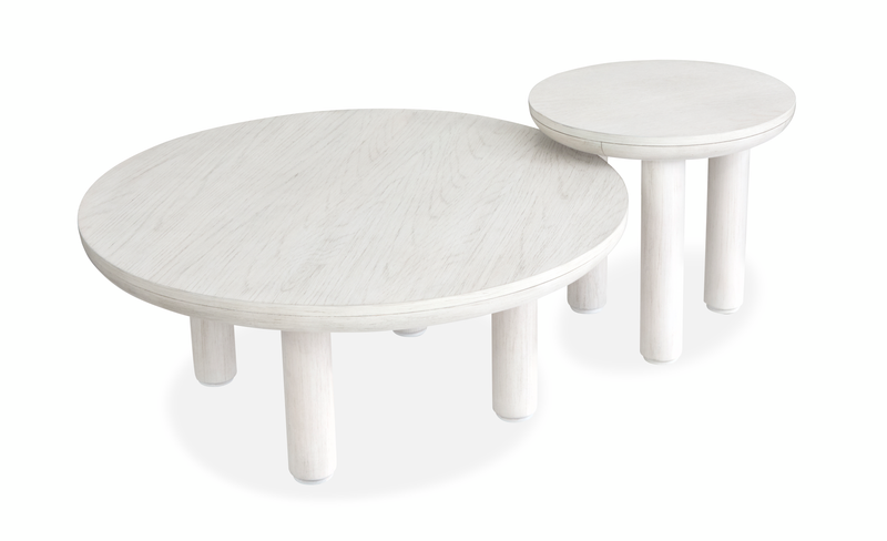 Ensemble de 2 tables d’appoint rondes Holton - perle 
