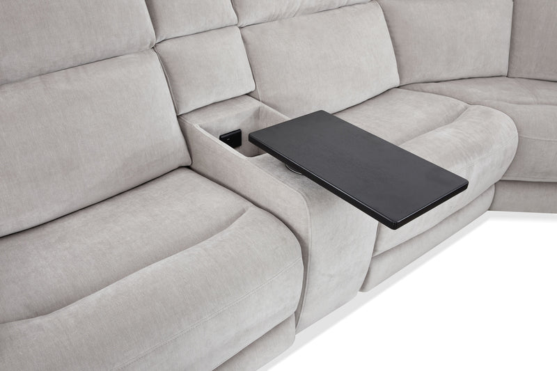 Sofa sectionnel à inclinaison électrique Legacy de 6 pièces avec confort Shaq-o-pedi et sonore 3D immersif - gris 