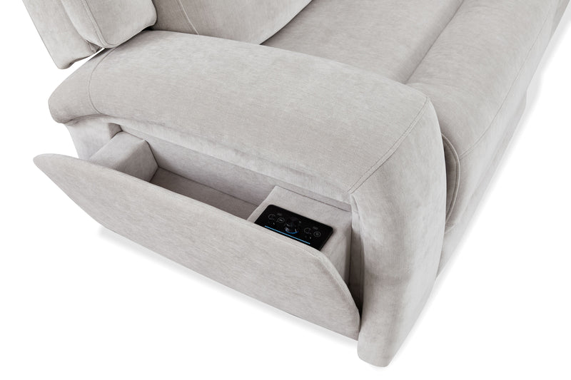 Sofa sectionnel à inclinaison électrique Legacy de 6 pièces avec confort Shaq-o-pedi et sonore 3D immersif - gris 