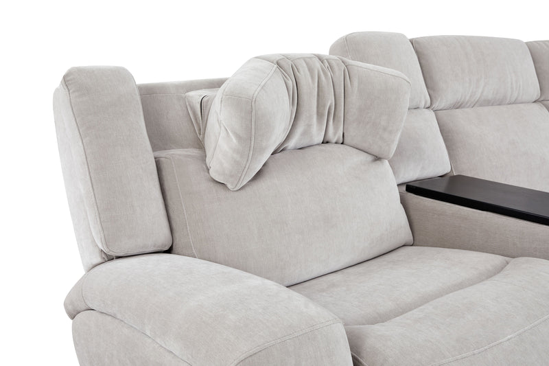Sofa sectionnel à inclinaison électrique Legacy de 6 pièces avec confort Shaq-o-pedi et sonore 3D immersif - gris 