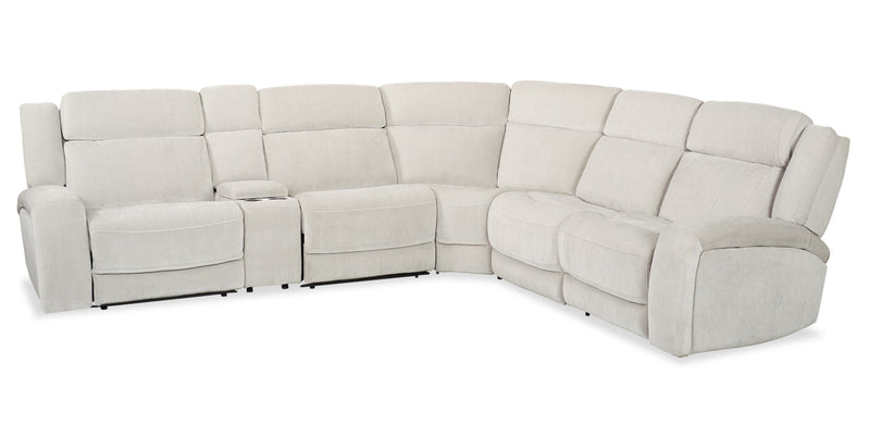 Sofa sectionnel à inclinaison électrique Legacy de 6 pièces avec confort Shaq-o-pedi et sonore 3D immersif - gris 