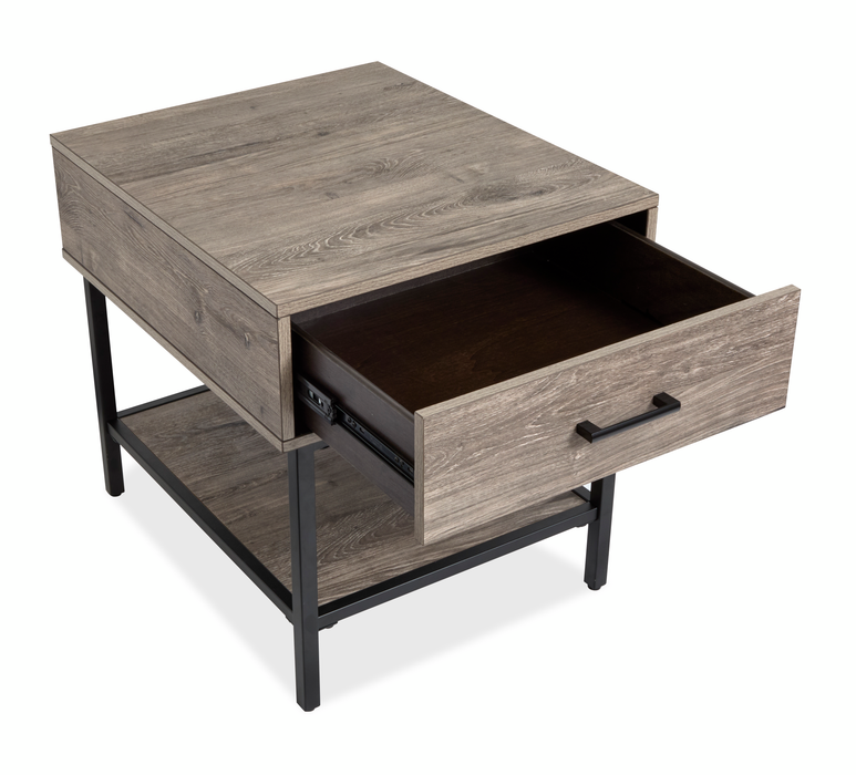 Table de bout Matthew de 22 po avec rangement - multicolore