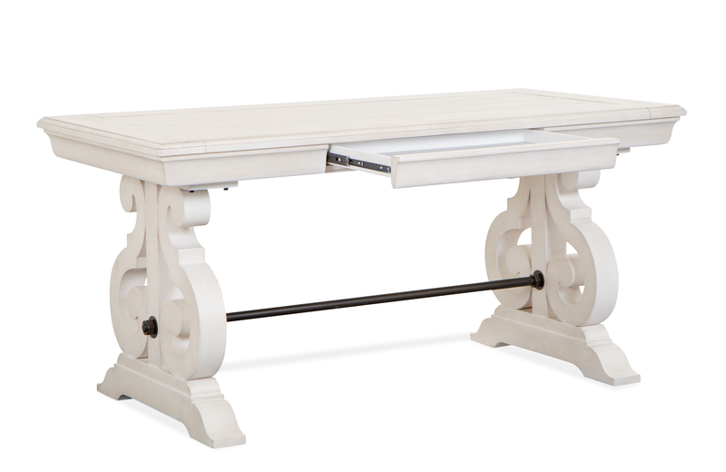 Bureau Milson de 64 po avec rangement - albâtre