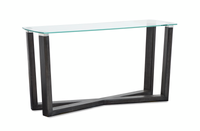 Table de salon Morden de 56 po avec dessus en verre - truffe noire