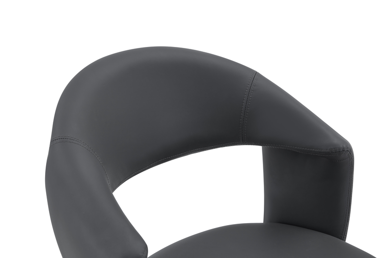 Chaise de salle à manger Orion en tissu de cuir végétalien et en métal - anthracite