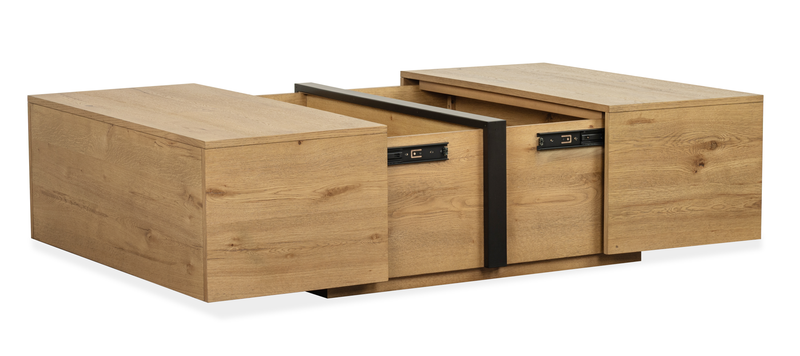 Table à café Orsman de 42 po avec rangement - caramel rustique