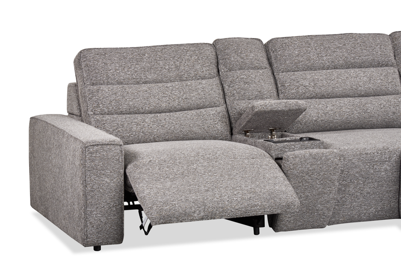 Sofa sectionnel Prestige de Shaquille O’Neal Home 6 pièces avec inclinaison et coulissement électrique - gris