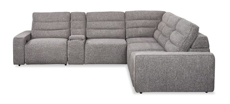 Sofa sectionnel Prestige de Shaquille O’Neal Home 6 pièces avec inclinaison et coulissement électrique - gris