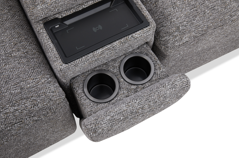 Sofa sectionnel de gauche Prestige de Shaquille O’Neal Home 7 pièces avec inclinaison et coulissement électrique - gris