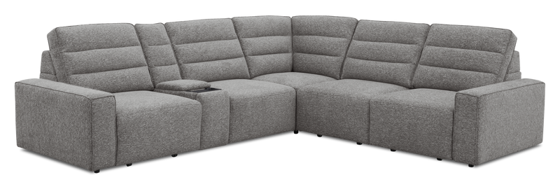 Sofa sectionnel Prestige de Shaquille O’Neal Home 6 pièces avec inclinaison et coulissement électrique - gris