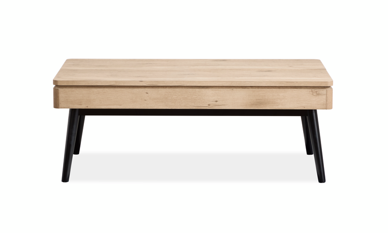 Table à café Tyssen de 48 po avec dessus relevable et rangement - bois de grève