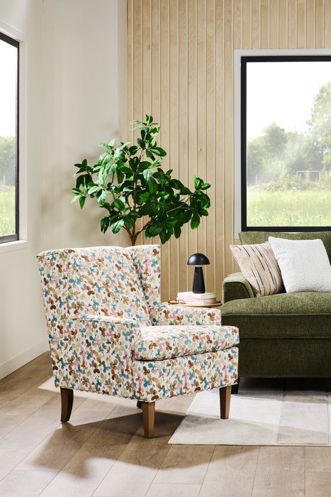 Fauteuil d’appoint à oreilles personnalisable de Sofa Lab de 30 po fabriqué au Canada en tissu - tissu décoratif Rose 