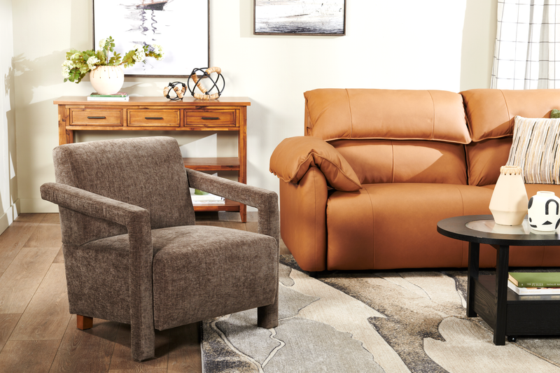 Fauteuil d’appoint Demi de 30 po d’apparence lin - brun