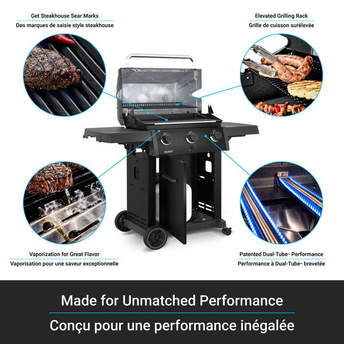 Broil King Signet 320 Shadow 3-bruleurs 40 000 BTU Barbecue a gaz naturel - 844157