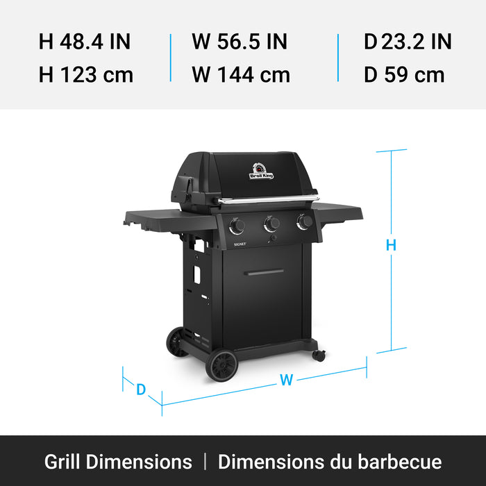 Broil King Signet 320 Shadow 3-bruleurs 40 000 BTU Barbecue a gaz propane - 844154