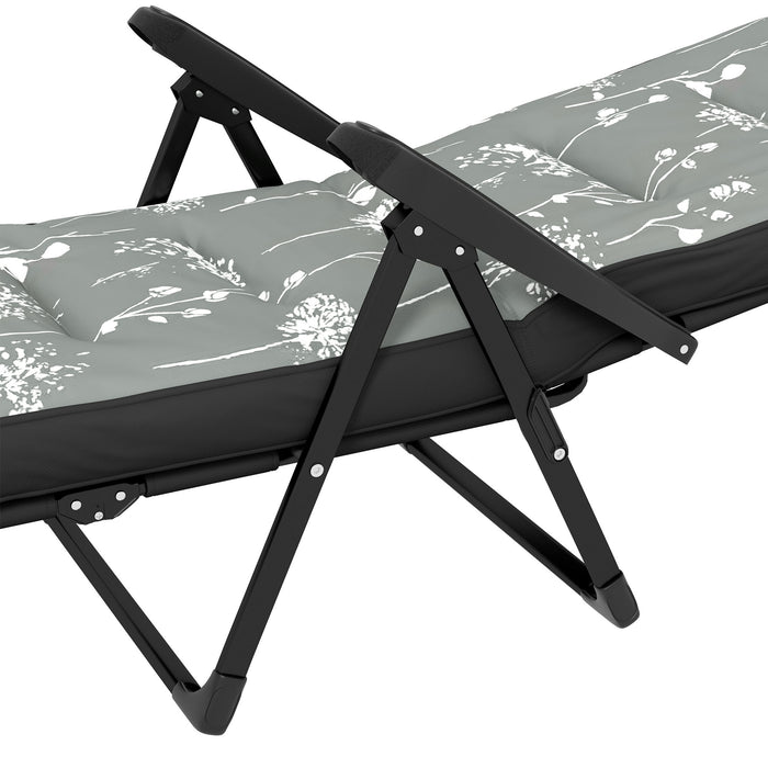 Outsunny Chaise Longue Exterieure Avec Coussin, Chaise De Patio Inclinable