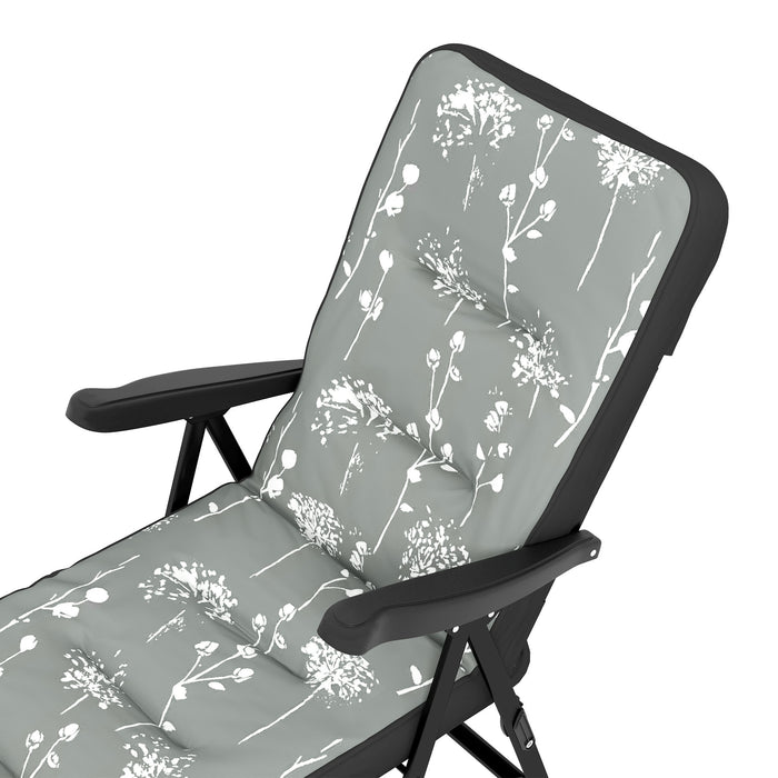 Outsunny Chaise Longue Exterieure Avec Coussin, Chaise De Patio Inclinable