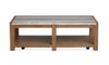 Table à café Timber de 52 po avec dessus en marbre et rangement - brun sierra