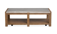 Table à café Timber de 52 po avec dessus en marbre et rangement - brun sierra