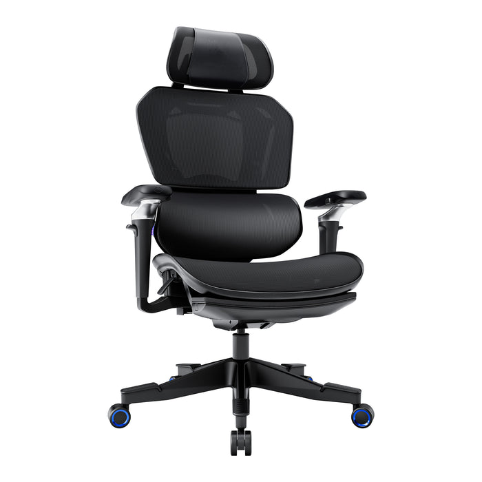 Fauteuil de jeu et de bureau ergonomique Duoflex de TygerClaw à dossier haut - noir