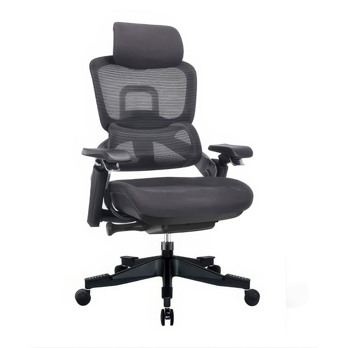 Fauteuil de bureau ergonomique réglable en mailles TygerClaw à dossier haut - noir