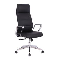 Fauteuil président en microfibre de polyuréthanne TygerClaw à dossier haut - noir