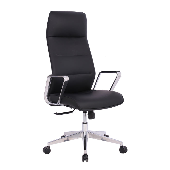Fauteuil président en microfibre de polyuréthanne TygerClaw à dossier haut - noir