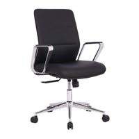 Fauteuil de bureau en microfibre de polyuréthanne TygerClaw à mi-dossier - noir