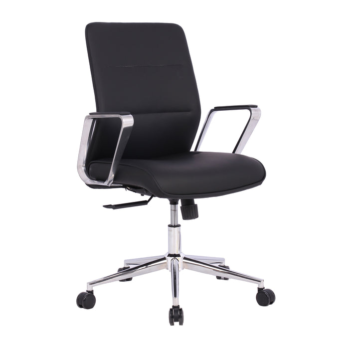 Fauteuil de bureau en microfibre de polyuréthanne TygerClaw à mi-dossier - noir