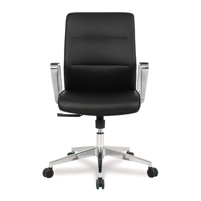 Fauteuil de bureau en microfibre de polyuréthanne TygerClaw à mi-dossier - noir