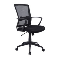 Fauteuil de bureau en mailles et tissu TygerClaw à mi-dossier - noir