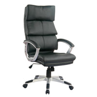 Fauteuil président TygerClaw à dossier haut en similicuir en polyuréthanne - noir