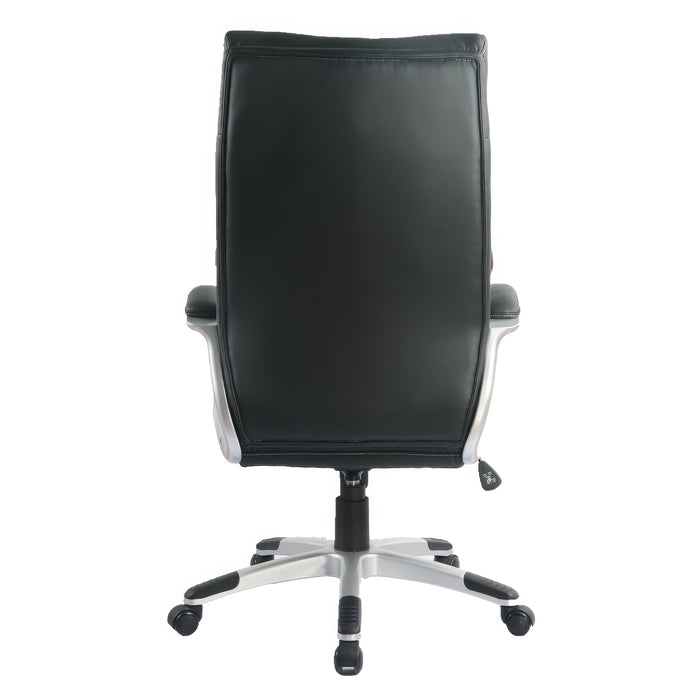 Fauteuil président TygerClaw à dossier haut en similicuir en polyuréthanne - noir