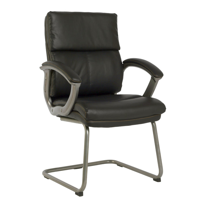 Chaise de bureau TygerClaw mi-dossier en similicuir en polyuréthanne - noire