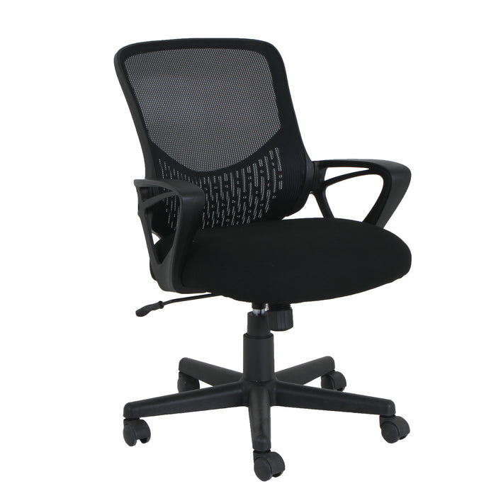 Fauteuil de bureau durable en mailles TygerClaw à dossier bas - noir