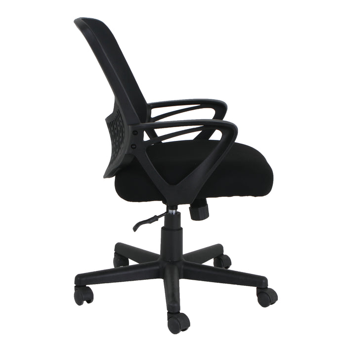 Fauteuil de bureau durable en mailles TygerClaw à dossier bas - noir