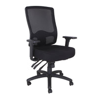 Fauteuil de bureau réglable en mailles TygerClaw mi-dossier - noir