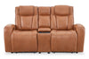 Causeuse à inclinaison électrique Titan de Shaquille O’Neal Home de 81 po en cuir véritable avec confort Shaq-o-pedic - terre 
