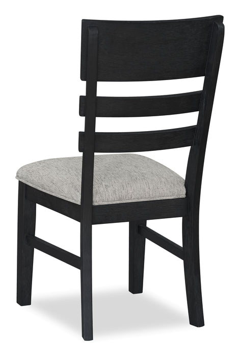 Chaise de salle à manger Trove avec dossier en échelle - noire 