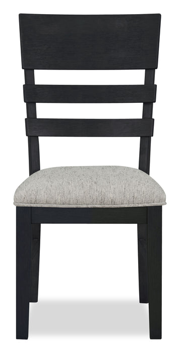 Chaise de salle à manger Trove avec dossier en échelle - noire 