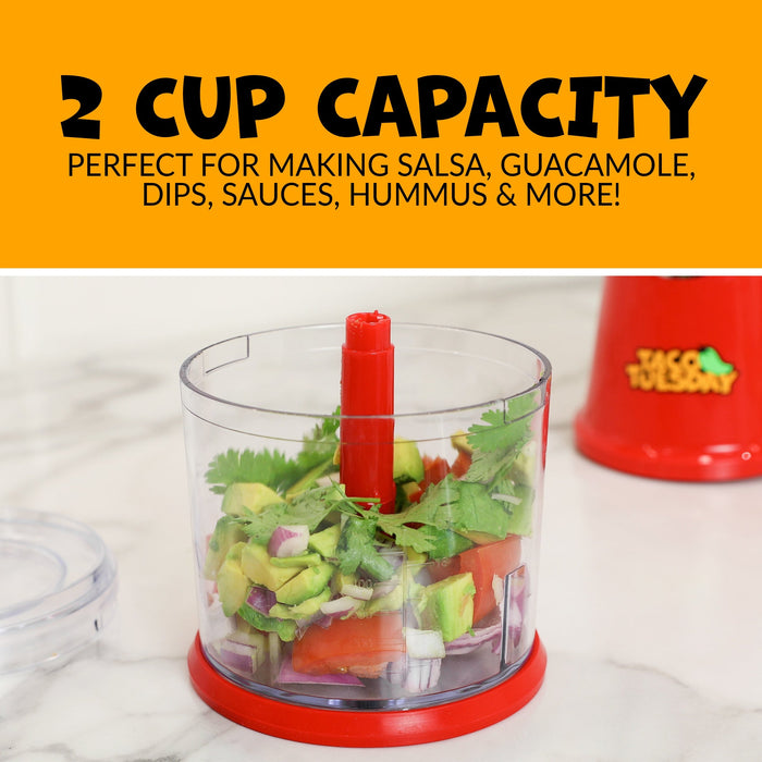 Hachoir pour guacamole et salsa à 2 vitesses Taco Tuesday de Nostalgia - TTCHP2RD
