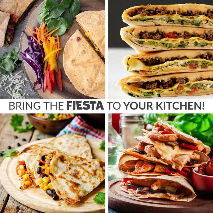 Machine à quesadilla électrique à 6 pointes Taco Tuesday Deluxe de 8 po de Nostalgia - TCTEQM8RD