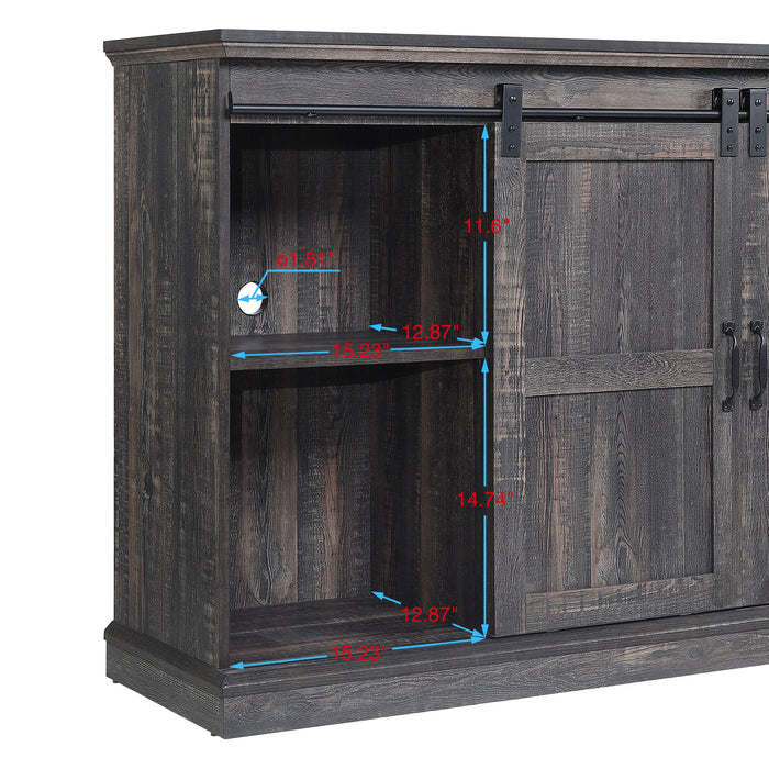 Meuble pour téléviseur Myrtle de Manhattan Comfort de 60 po avec 2 portes coulissantes - brun foncé