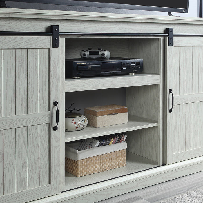 Meuble pour téléviseur Myrtle de Manhattan Comfort de 60 po avec 2 portes coulissantes - chêne crème