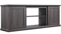 Meuble pour téléviseur Franklin de Manhattan Comfort de 60 po avec 2 portes et tablettes ouvertes - brun foncé