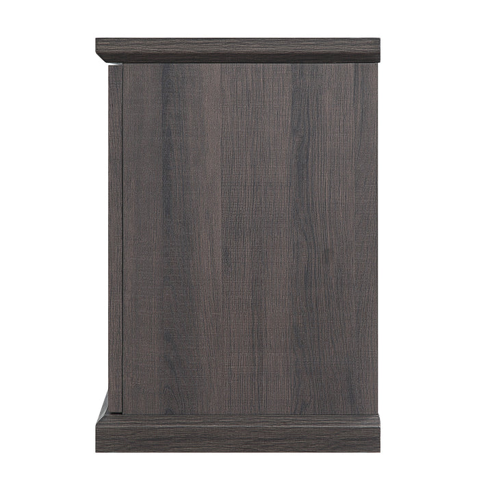 Meuble pour téléviseur Franklin de Manhattan Comfort de 60 po avec 2 portes et tablettes ouvertes - brun foncé