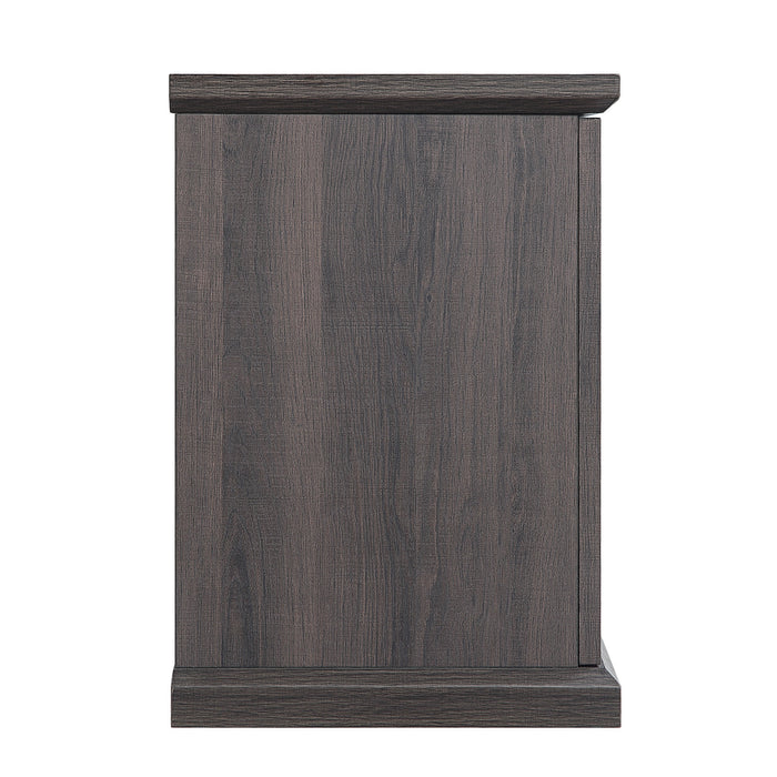 Meuble pour téléviseur Franklin de Manhattan Comfort de 60 po avec 2 portes et tablettes ouvertes - brun foncé